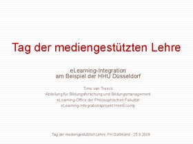 Preview 1 of eLearning-Integration am Beispiel der HHU Düsseldorf.pdf